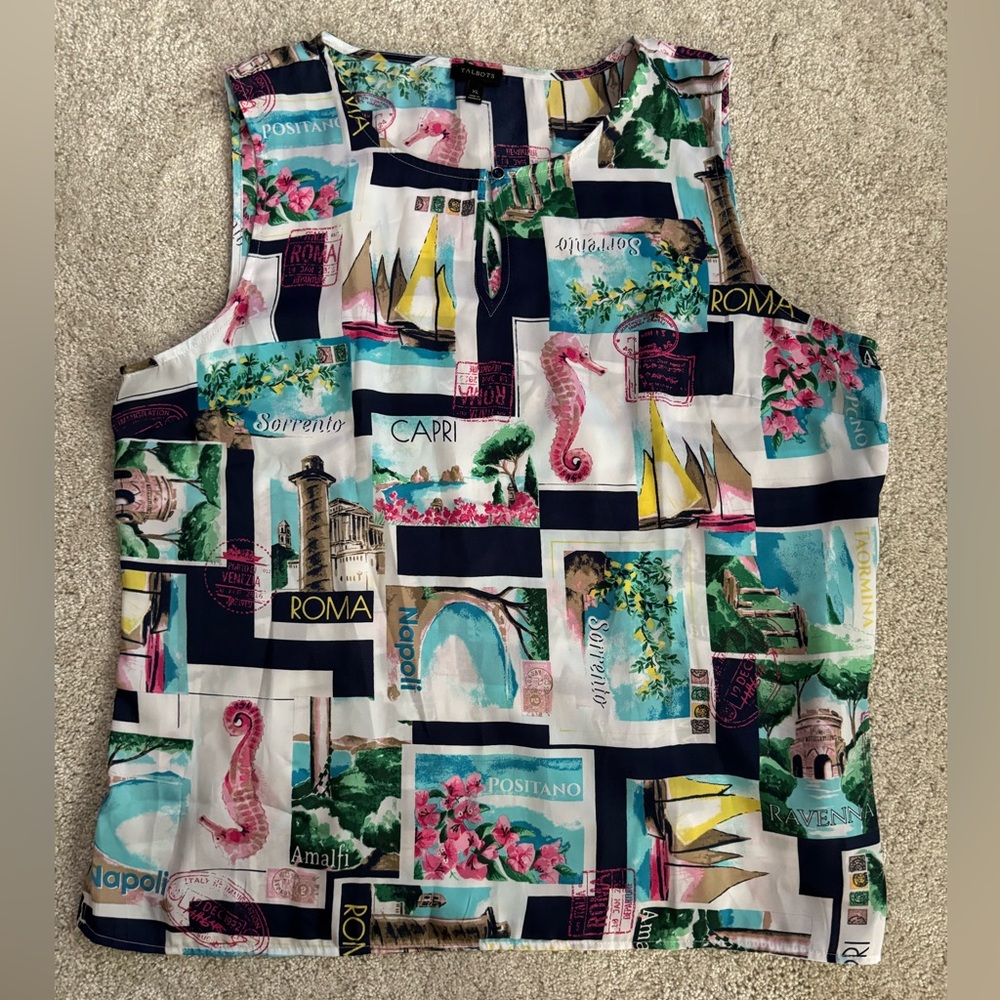 Talbots Seahorse Travel Sleeveless Top